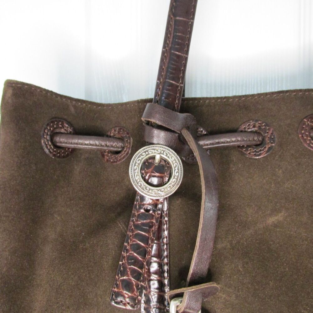 BRIGHTON Cinclaire Cinabar Brown Suede Shoulder Tote Bag - Picture 2 of 15